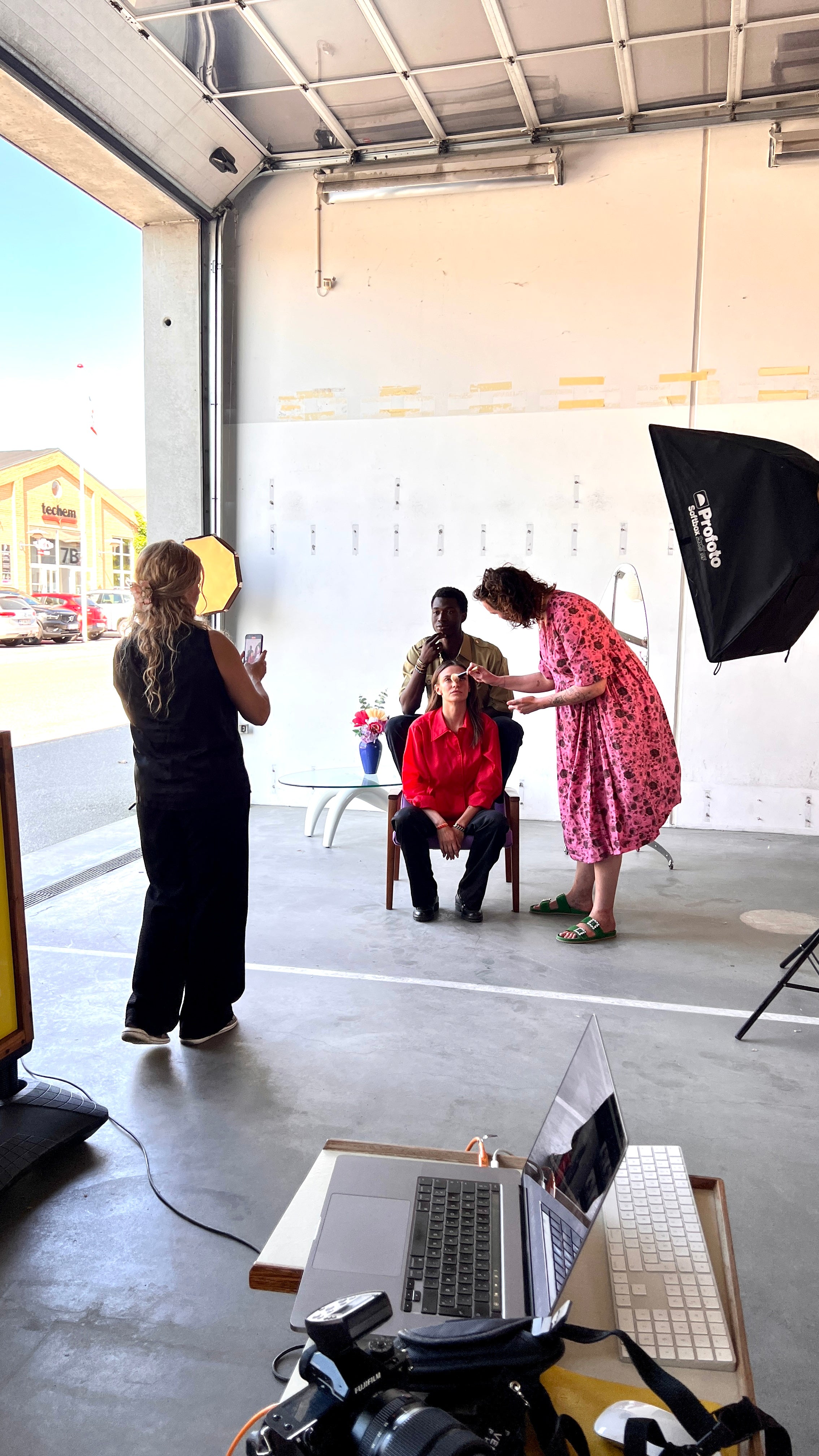 Photoshoot with vintage furniture and clothes