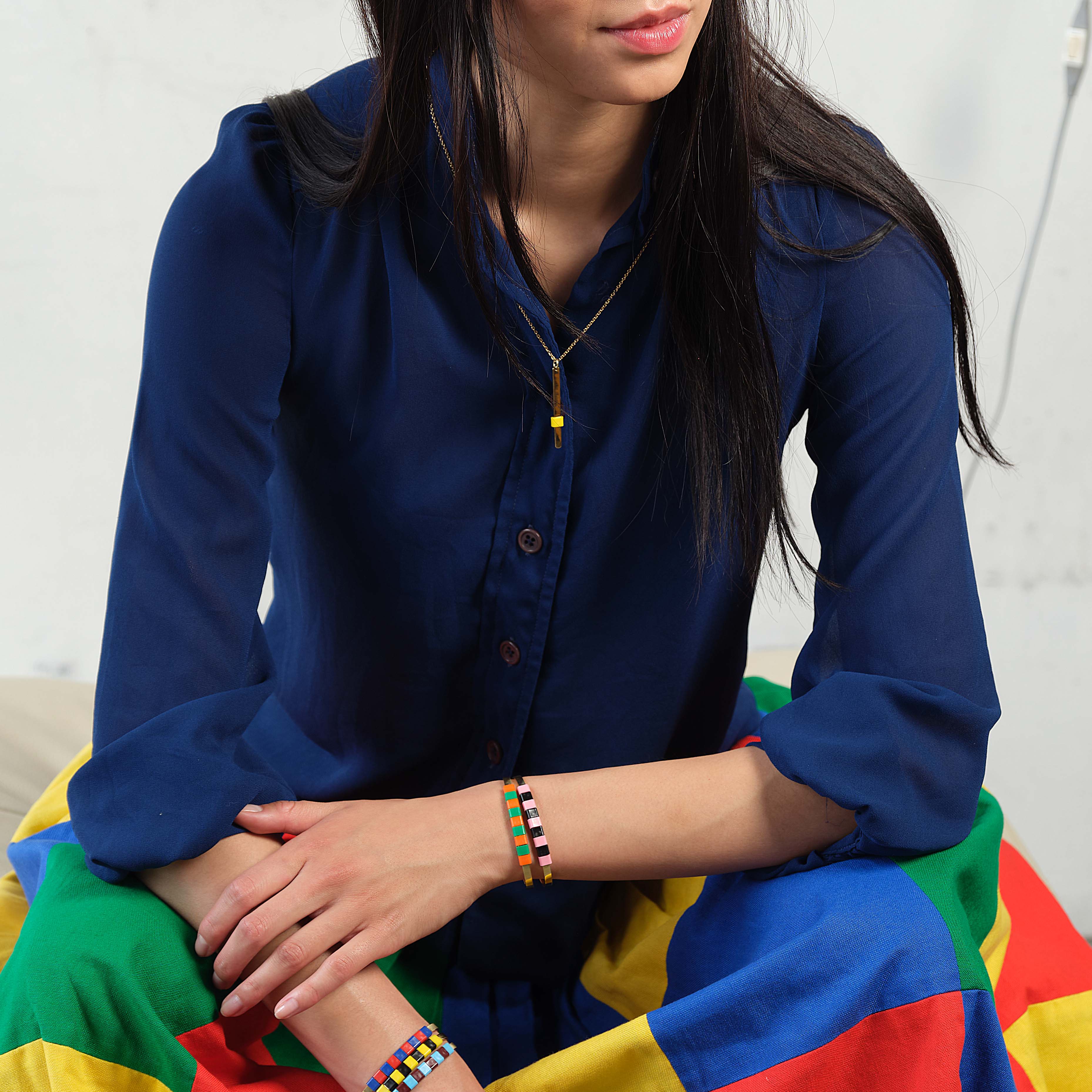 BAEKKE Brass Bracelet - GREEN ORANGE