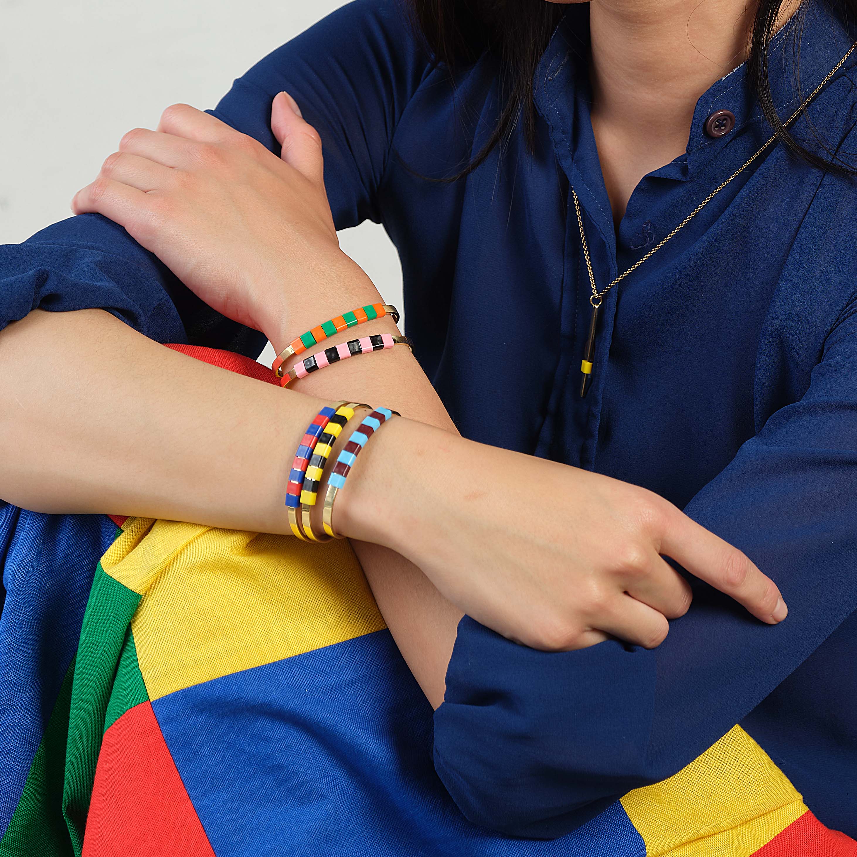 BAEKKE Brass Bracelet - GREEN ORANGE