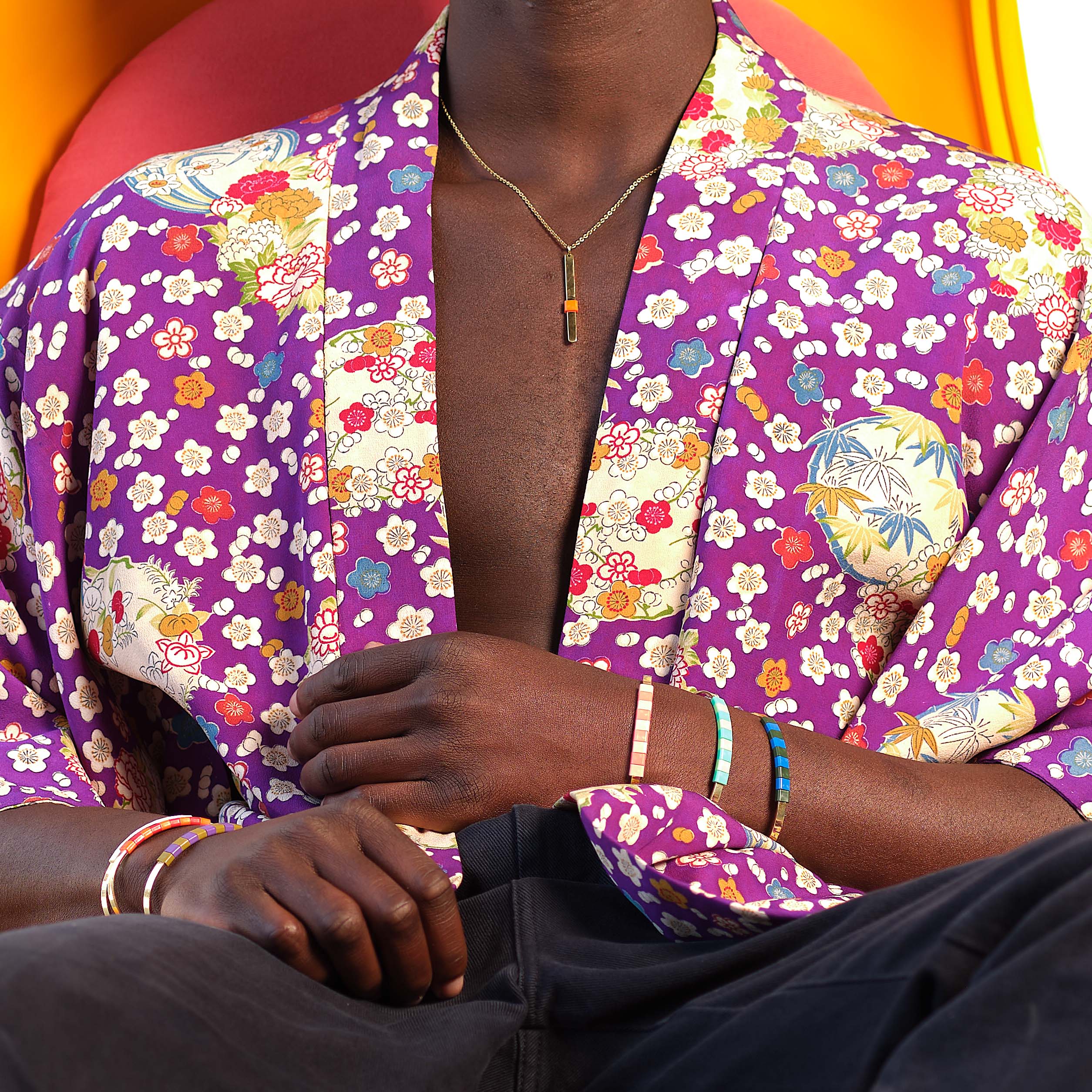 BAEKKE bracelets and pendant with kimono